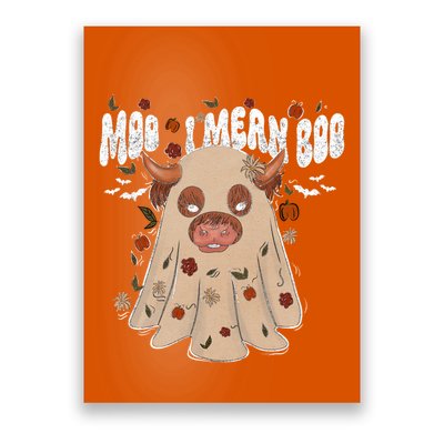 Moo I Mean Boo Funny Halloween Pig Ghost Poster
