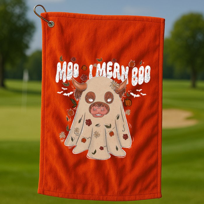 Moo I Mean Boo Funny Halloween Pig Ghost Golf Towel