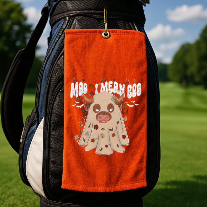 Moo I Mean Boo Funny Halloween Pig Ghost Golf Towel