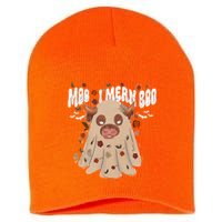 Moo I Mean Boo Funny Halloween Pig Ghost Short Acrylic Beanie
