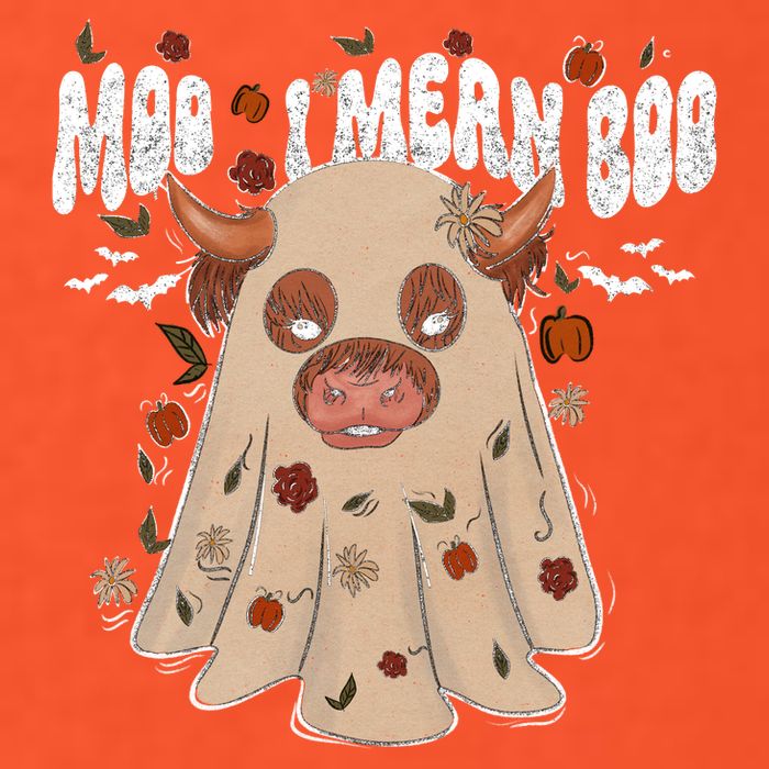 Moo I Mean Boo Funny Halloween Pig Ghost Short Acrylic Beanie