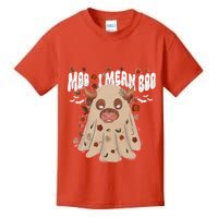 Moo I Mean Boo Funny Halloween Pig Ghost Kids T-Shirt