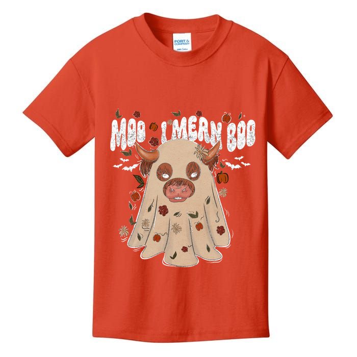 Moo I Mean Boo Funny Halloween Pig Ghost Kids T-Shirt