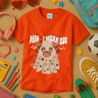 Moo I Mean Boo Funny Halloween Pig Ghost Kids T-Shirt