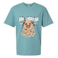 Moo I Mean Boo Funny Halloween Pig Ghost Sueded Cloud Jersey T-Shirt