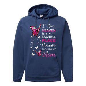 Mom Is My Guardian Angel In Heaven Memorial Day Performance Fleece Hoodie