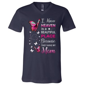 Mom Is My Guardian Angel In Heaven Memorial Day V-Neck T-Shirt