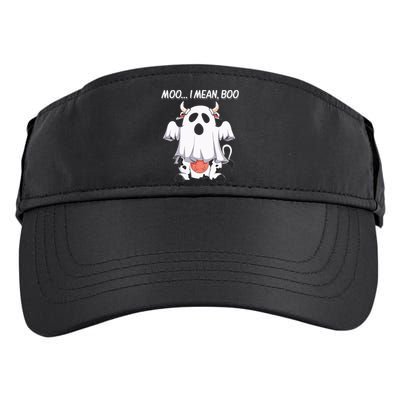 Moo I Mean Boo Ghost Cow Funny Halloween Adult Drive Performance Visor