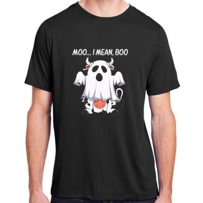 Moo I Mean Boo Ghost Cow Funny Halloween Adult ChromaSoft Performance T-Shirt