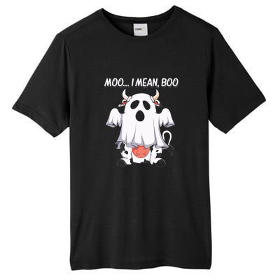 Moo I Mean Boo Ghost Cow Funny Halloween Tall Fusion ChromaSoft Performance T-Shirt