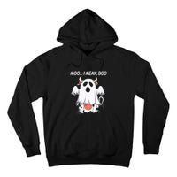 Moo I Mean Boo Ghost Cow Funny Halloween Tall Hoodie