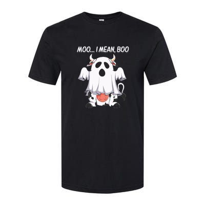 Moo I Mean Boo Ghost Cow Funny Halloween Softstyle CVC T-Shirt