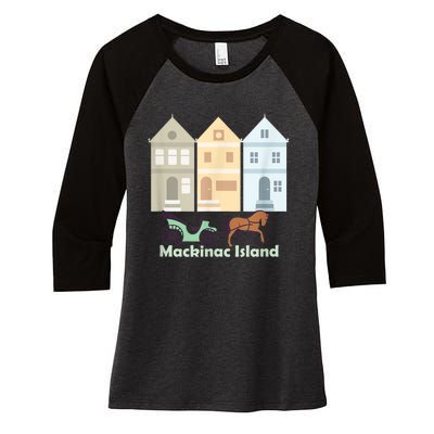 Mackinac Island Women's Tri-Blend 3/4-Sleeve Raglan Shirt