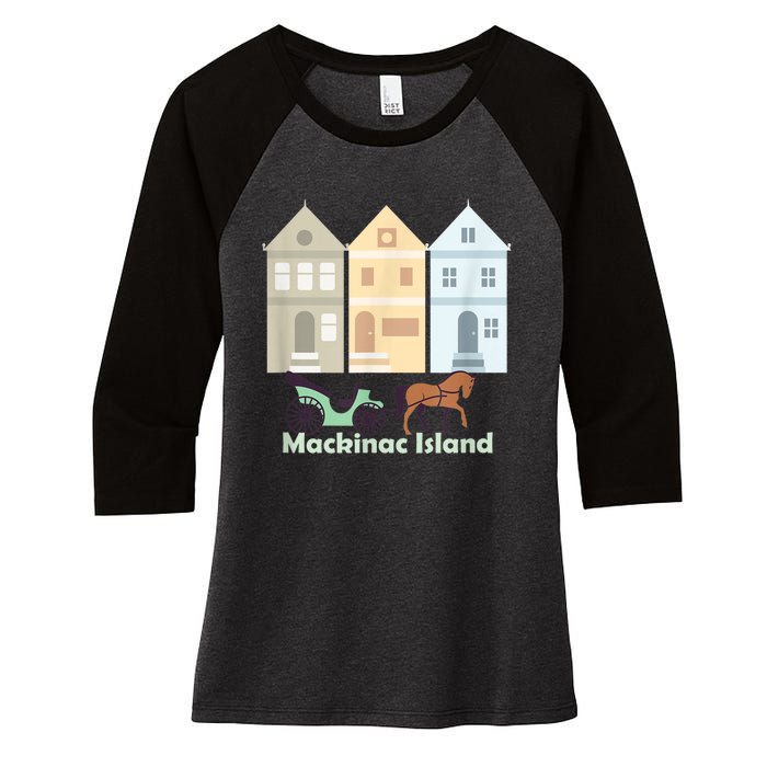 Mackinac Island Women's Tri-Blend 3/4-Sleeve Raglan Shirt