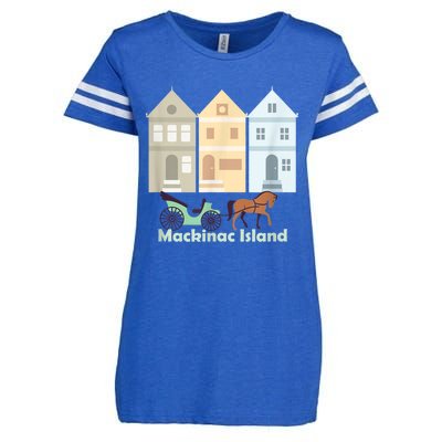 Mackinac Island Enza Ladies Jersey Football T-Shirt