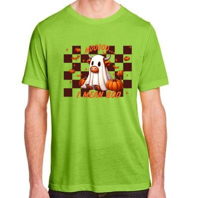 Moo I Mean Boo Highland Cow Checkered Halloween Costume Cute Gift Adult ChromaSoft Performance T-Shirt