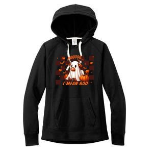 Moo I Mean Boo Highland Cow Checkered Halloween Costume Cute Gift Women's Fleece Hoodie