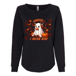 Moo I Mean Boo Highland Cow Checkered Halloween Costume Cute Gift Womens California Wash Sweatshirt