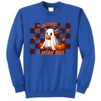 Moo I Mean Boo Highland Cow Checkered Halloween Costume Cute Gift Sweatshirt