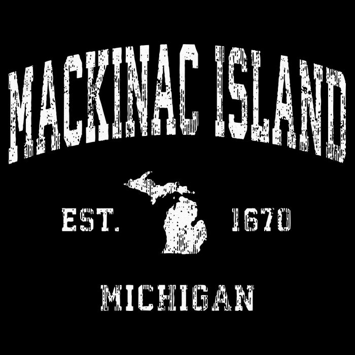 Mackinac Island Michigan MI Vintage Athletic Sports Design Backpack