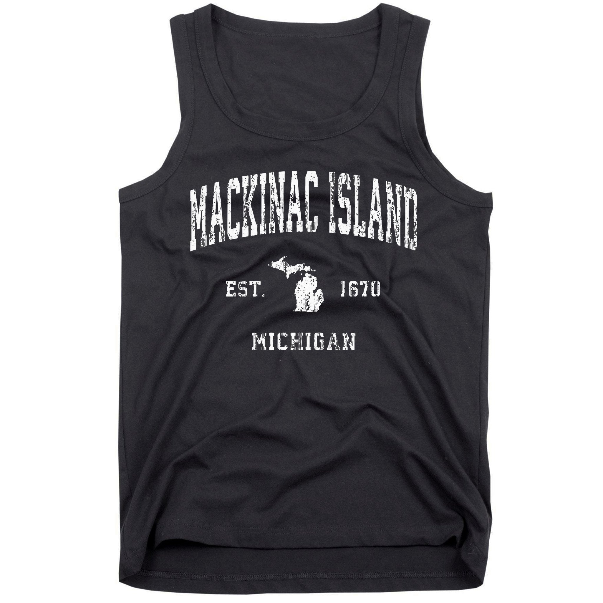 Mackinac Island Michigan MI Vintage Athletic Sports Design Tank Top
