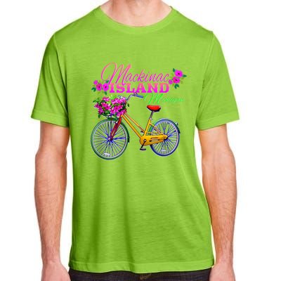 Mackinac Island Michigan Vintage Bike Flowers Adult ChromaSoft Performance T-Shirt