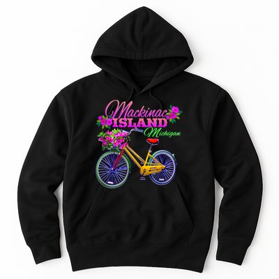 Mackinac Island Michigan Vintage Bike Flowers Hoodie