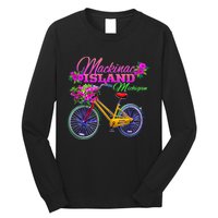 Mackinac Island Michigan Vintage Bike Flowers Long Sleeve Shirt