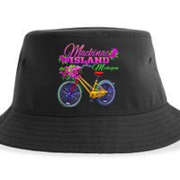 Mackinac Island Michigan Vintage Bike Flowers Sustainable Bucket Hat