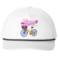 Mackinac Island Michigan Vintage Bike Flowers Snapback Five-Panel Rope Hat