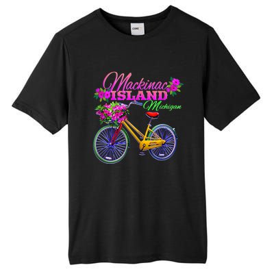 Mackinac Island Michigan Vintage Bike Flowers Tall Fusion ChromaSoft Performance T-Shirt