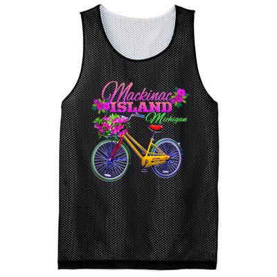 Mackinac Island Michigan Vintage Bike Flowers Mesh Reversible Basketball Jersey Tank