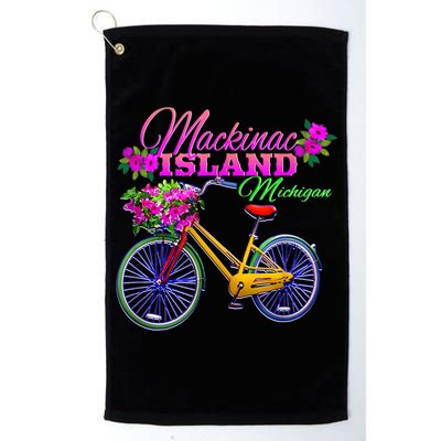 Mackinac Island Michigan Vintage Bike Flowers Golf Towel