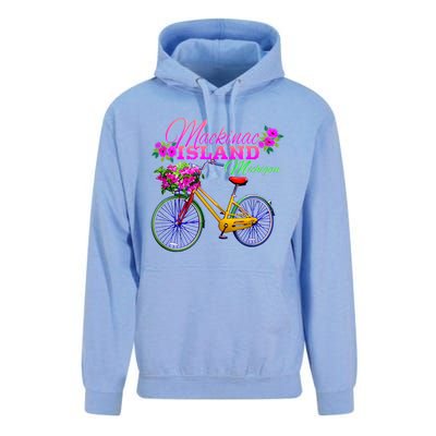 Mackinac Island Michigan Vintage Bike Flowers Unisex Surf Hoodie