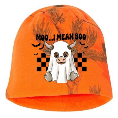 Moo I Mean Boo Highland Cow Halloween Cow Ghost Gift Kati - Camo Knit Beanie