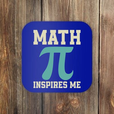 Math Inspires Me Geeky Math Nerdy Teacher Funny Pi Day Gift Coaster