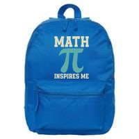 Math Inspires Me Geeky Math Nerdy Teacher Funny Pi Day Gift 16 in Basic Backpack