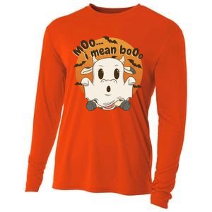 Moo I Mean Boo Meaningful Gift Funny Halloween Cool Gift Cooling Performance Long Sleeve Crew