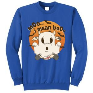 Moo I Mean Boo Meaningful Gift Funny Halloween Cool Gift Sweatshirt