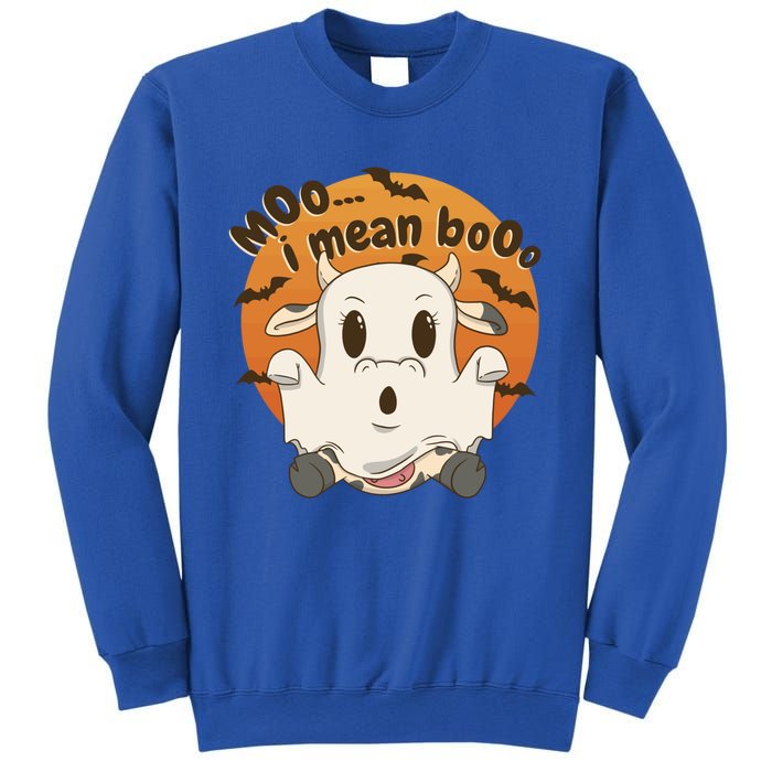 Moo I Mean Boo Meaningful Gift Funny Halloween Cool Gift Sweatshirt