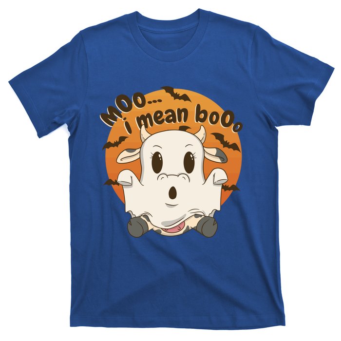 Moo I Mean Boo Meaningful Gift Funny Halloween Cool Gift T-Shirt