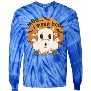 Moo I Mean Boo Meaningful Gift Funny Halloween Cool Gift Tie-Dye Long Sleeve Shirt