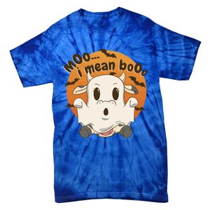 Moo I Mean Boo Meaningful Gift Funny Halloween Cool Gift Tie-Dye T-Shirt