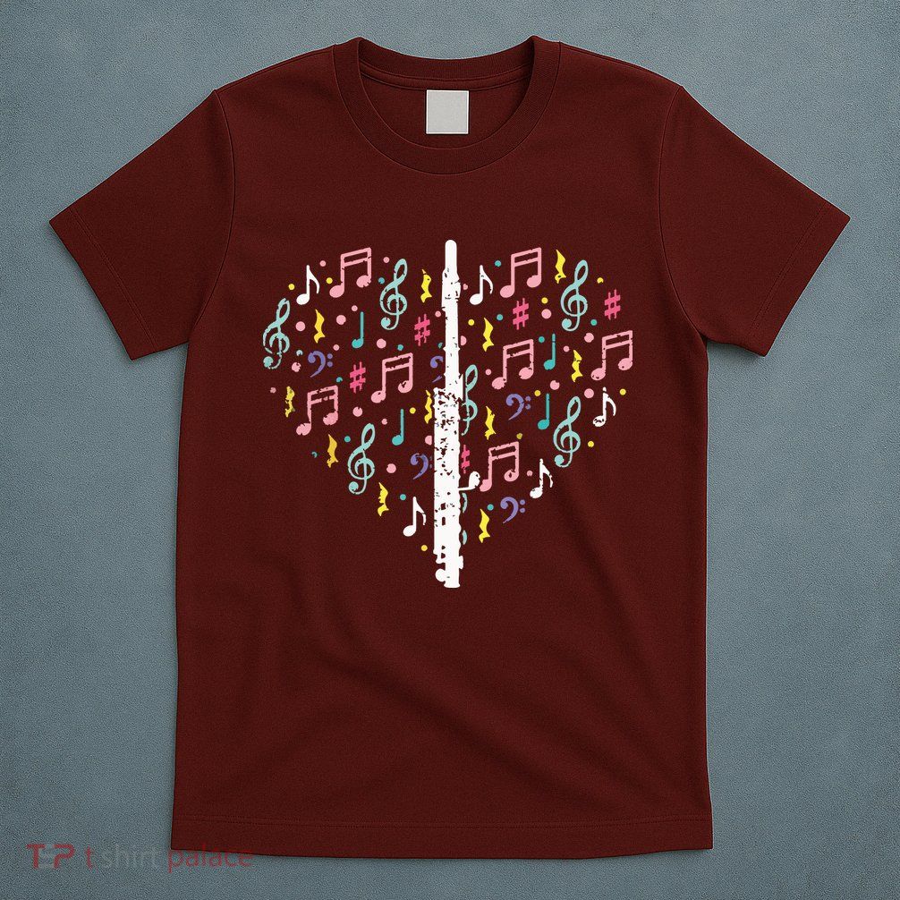Musical Instruments Music Notes Lover Flute T-Shirt