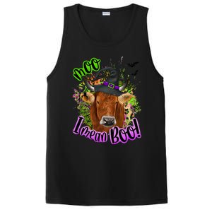 Moo I Mean Boo Witch Funny Cow With Halloween Costume Gift PosiCharge Competitor Tank