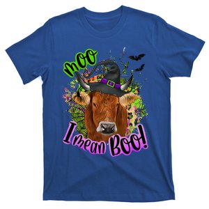 Moo I Mean Boo Witch Funny Cow With Halloween Costume Gift T-Shirt