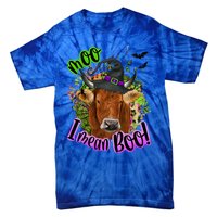 Moo I Mean Boo Witch Funny Cow With Halloween Costume Gift Tie-Dye T-Shirt