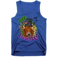 Moo I Mean Boo Witch Funny Cow With Halloween Costume Gift Tank Top