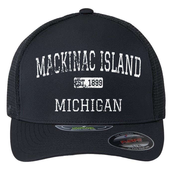 Mackinac Island Michigan MI Vintage Flexfit Unipanel Trucker Cap