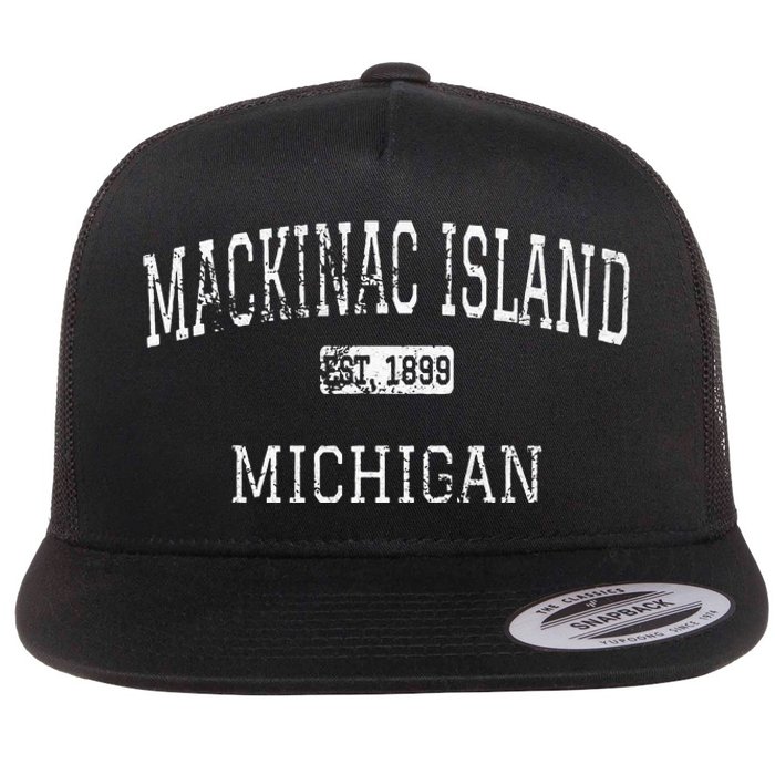 Mackinac Island Michigan MI Vintage Flat Bill Trucker Hat